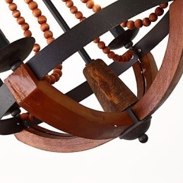 Vier licht vintage schilderij kenmerk mini stijl houten bamboe kroonluchter lamp de decoratieve hanglamp