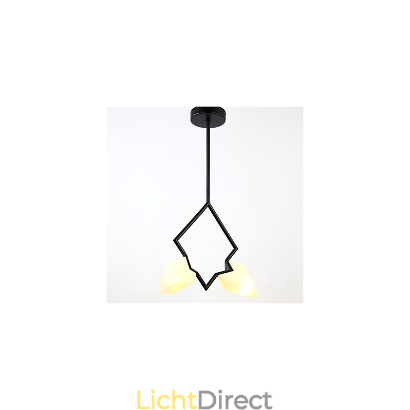 2 Lichtmast Moderne Metalen met Glazen Perzik Kroonluchter Lamp de Canteen Decorate Hanglamp
