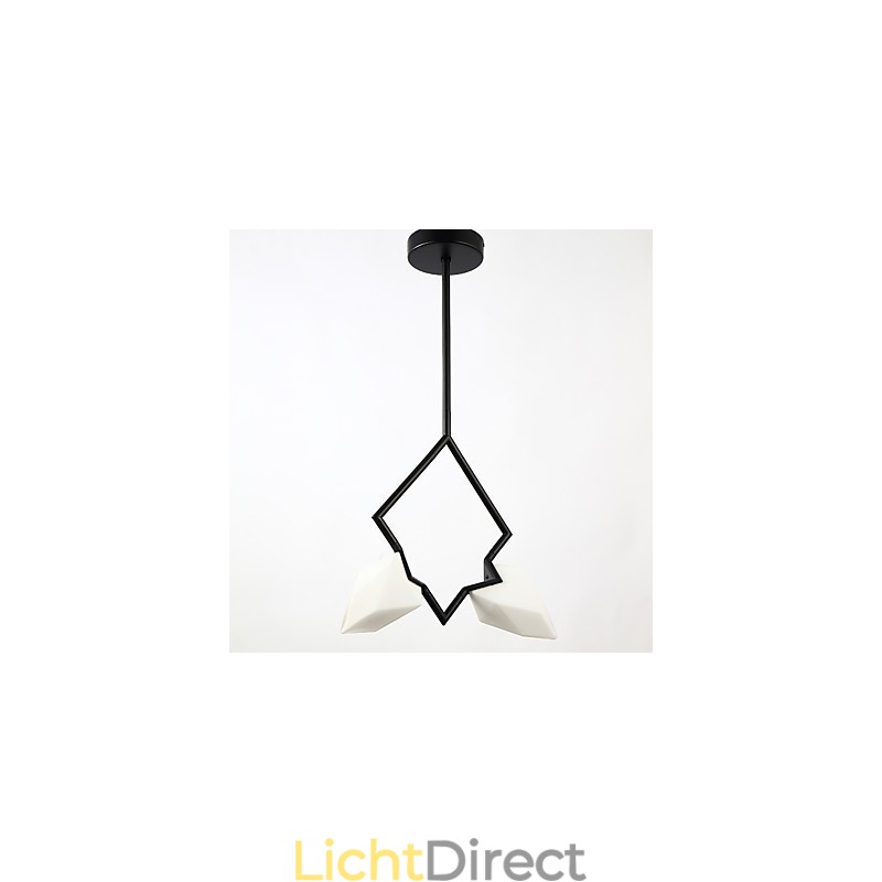 2 Lichtmast Moderne Metalen met Glazen Perzik Kroonluchter Lamp de Canteen Decorate Hanglamp