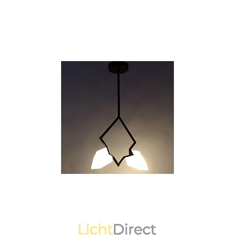 2 Lichtmast Moderne Metalen met Glazen Perzik Kroonluchter Lamp de Canteen Decorate Hanglamp