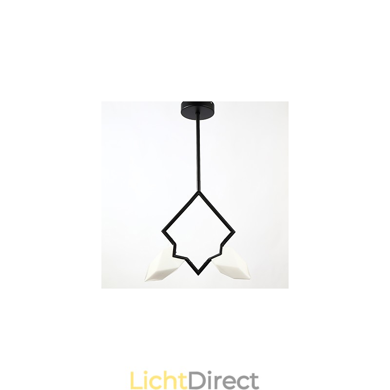 2 Lichtmast Moderne Metalen met Glazen Perzik Kroonluchter Lamp de Canteen Decorate Hanglamp
