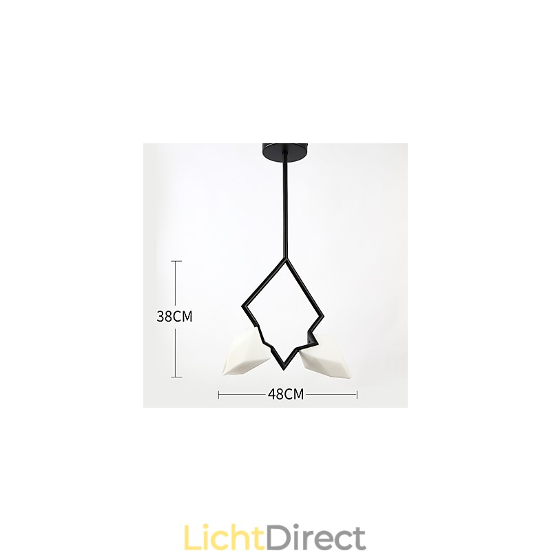 2 Lichtmast Moderne Metalen met Glazen Perzik Kroonluchter Lamp de Canteen Decorate Hanglamp