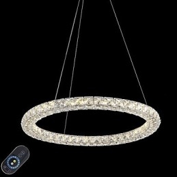 Moderne Ring Kristallen Plafond Hanglamp Kristallen Kroonluchter Licht Binnenverlichting Lampen Armaturen Dimbaar met Afstandsbediening