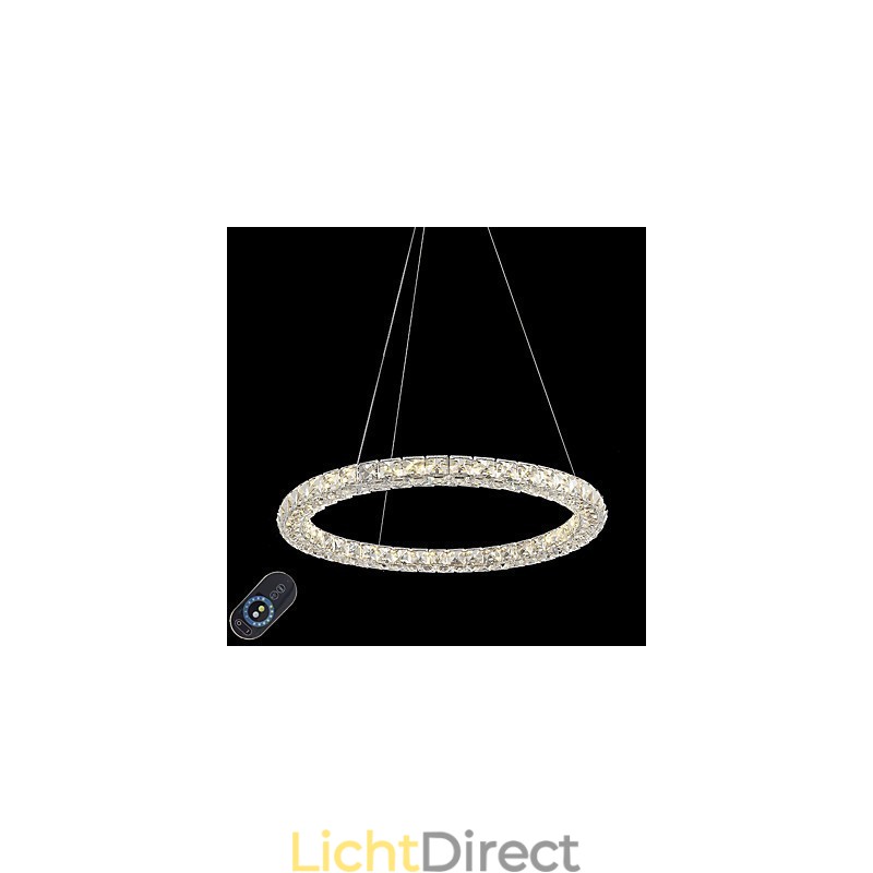 Moderne Ring Kristallen Plafond Hanglamp Kristallen Kroonluchter Licht Binnenverlichting Lampen Armaturen Dimbaar met Afstandsbediening