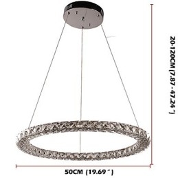 Moderne Ring Kristallen Plafond Hanglamp Kristallen Kroonluchter Licht Binnenverlichting Lampen Armaturen Dimbaar met Afstandsbediening