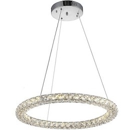 Moderne Ring Kristallen Plafond Hanglamp Kristallen Kroonluchter Licht Binnenverlichting Lampen Armaturen Dimbaar met Afstandsbediening