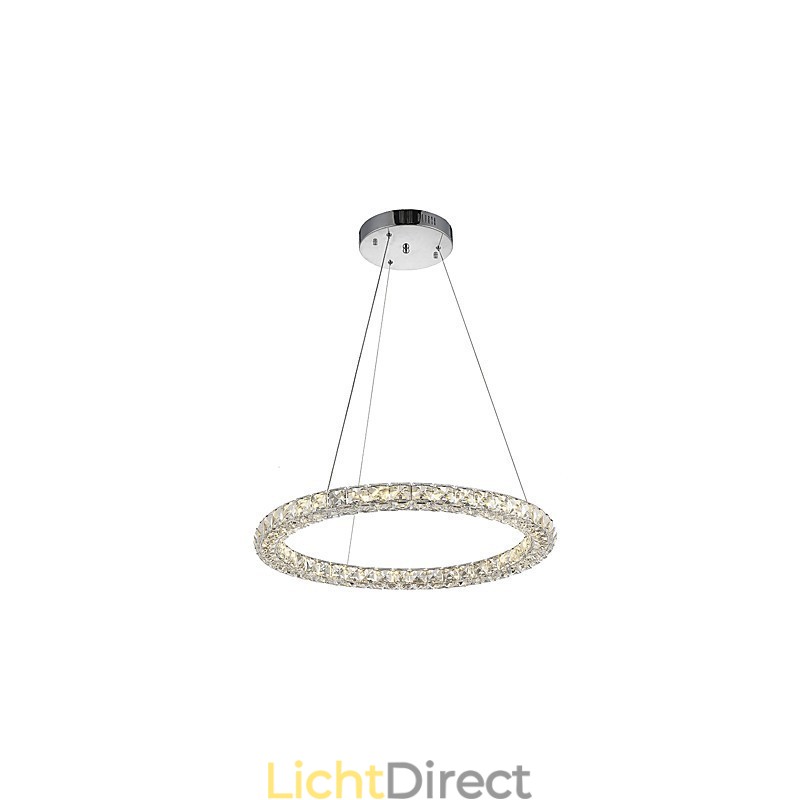 Moderne Ring Kristallen Plafond Hanglamp Kristallen Kroonluchter Licht Binnenverlichting Lampen Armaturen Dimbaar met Afstandsbediening