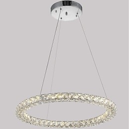 Moderne Ring Kristallen Plafond Hanglamp Kristallen Kroonluchter Licht Binnenverlichting Lampen Armaturen Dimbaar met Afstandsbediening