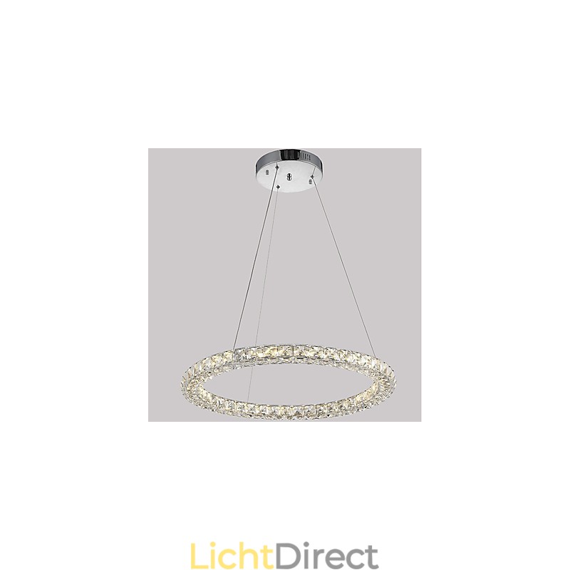 Moderne Ring Kristallen Plafond Hanglamp Kristallen Kroonluchter Licht Binnenverlichting Lampen Armaturen Dimbaar met Afstandsbediening