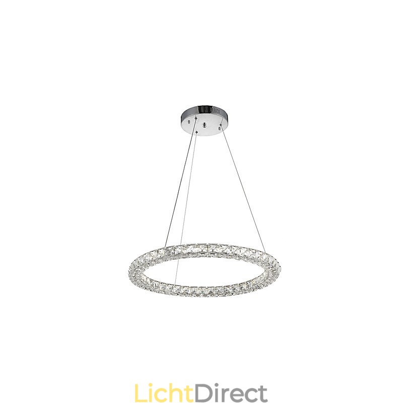 Moderne Ring Kristallen Plafond Hanglamp Kristallen Kroonluchter Licht Binnenverlichting Lampen Armaturen Dimbaar met Afstandsbediening