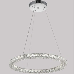 Moderne Ring Kristallen Plafond Hanglamp Kristallen Kroonluchter Licht Binnenverlichting Lampen Armaturen Dimbaar met Afstandsbediening