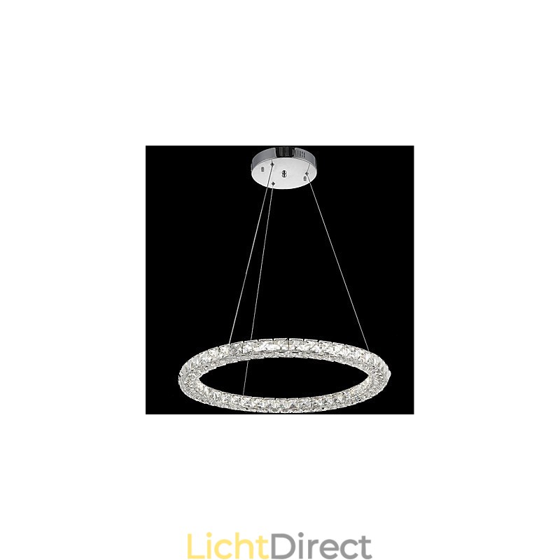Moderne Ring Kristallen Plafond Hanglamp Kristallen Kroonluchter Licht Binnenverlichting Lampen Armaturen Dimbaar met Afstandsbediening