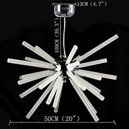 Globe Chrome-functie voor kristallen metalen kroonluchter