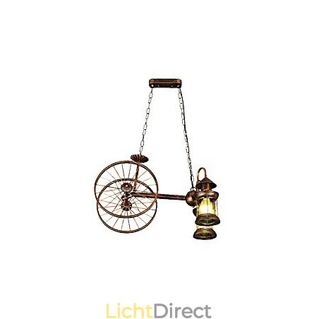 Rustieke Lodge Vintage Retro Landelijke Wereldbol Schilderij Kenmerk voor Mini Stijl Ontwerpers Metalen Kroonluchter