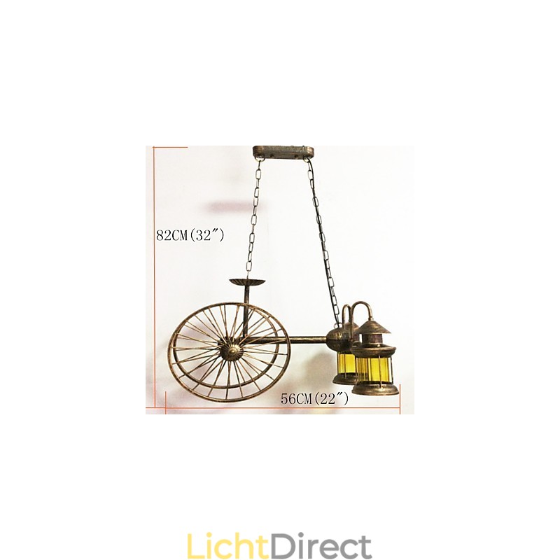 Rustieke Lodge Vintage Retro Landelijke Wereldbol Schilderij Kenmerk voor Mini Stijl Ontwerpers Metalen Kroonluchter