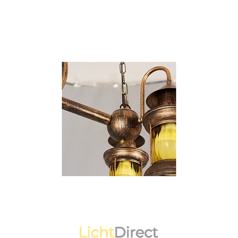 Rustieke Lodge Vintage Retro Landelijke Wereldbol Schilderij Kenmerk voor Mini Stijl Ontwerpers Metalen Kroonluchter