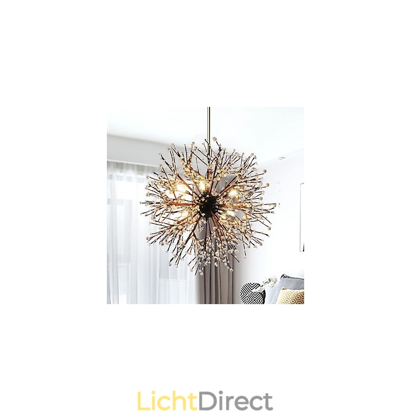 Moderne kroonluchter vuurwerk vintage smeedijzer met 8 lampen kroonluchter eiland hanglamp plafondlamp