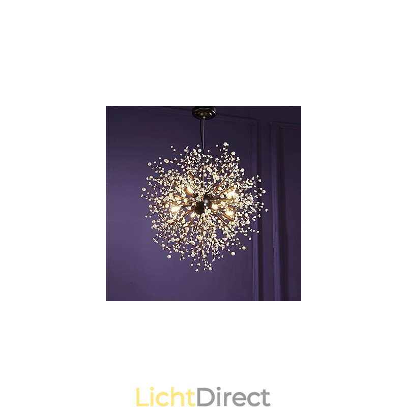 Moderne kroonluchter vuurwerk vintage smeedijzer met 8 lampen kroonluchter eiland hanglamp plafondlamp