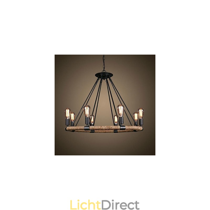 Traditionele klassieke rustieke lodge vintage retro landelijke schilderij metalen hanglamp