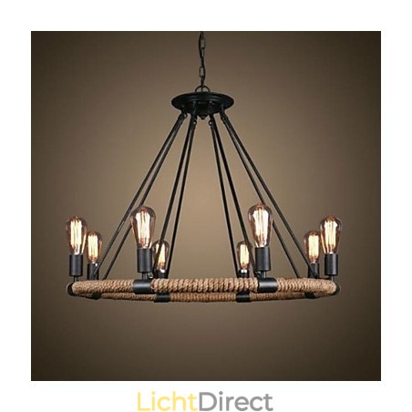 Traditionele klassieke rustieke lodge vintage retro landelijke schilderij metalen hanglamp