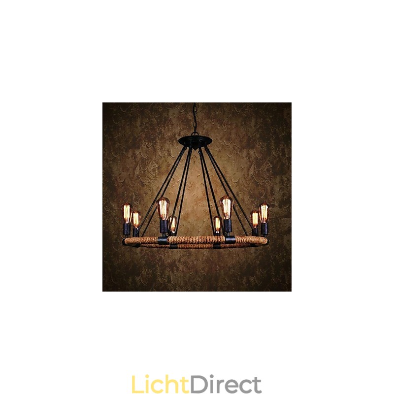 Traditionele klassieke rustieke lodge vintage retro landelijke schilderij metalen hanglamp