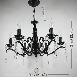 Kroonluchter Eenvoudig Kristal IJzer Kaarslicht Decoratie Lampen Verlichting