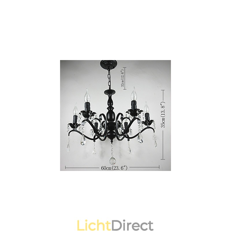 Kroonluchter Eenvoudig Kristal IJzer Kaarslicht Decoratie Lampen Verlichting
