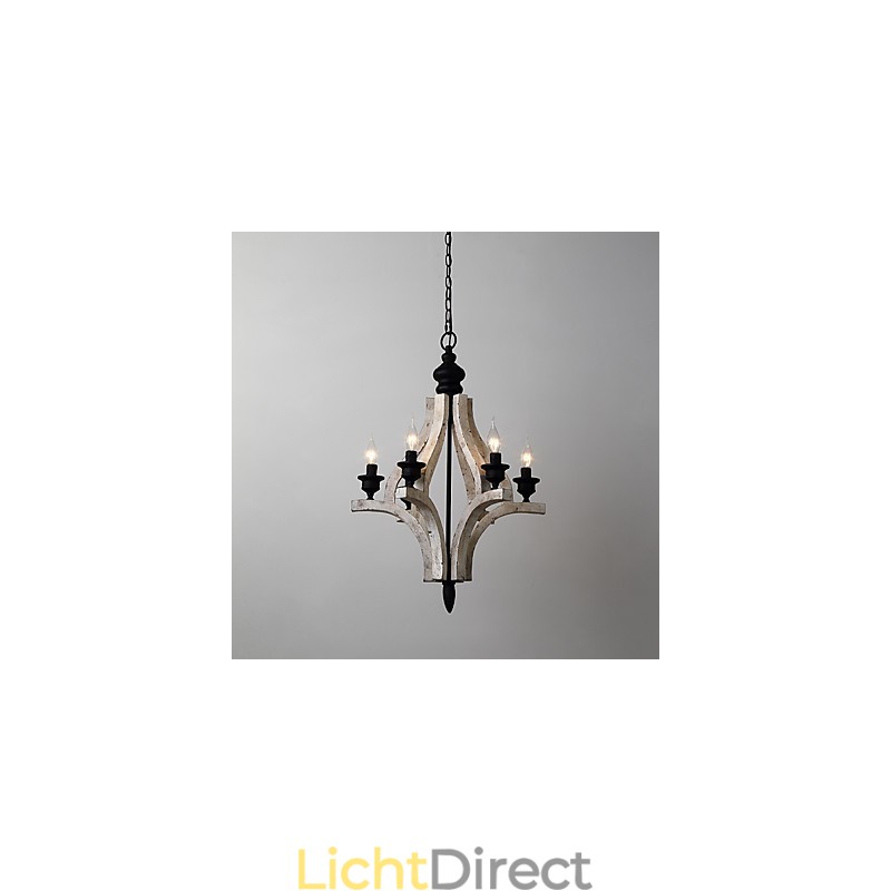 Vintage schilderij kenmerk mini stijl houten bamboe kroonluchter lamp de decoratieve hanglamp