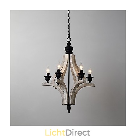 Vintage schilderij kenmerk mini stijl houten bamboe kroonluchter lamp de decoratieve hanglamp