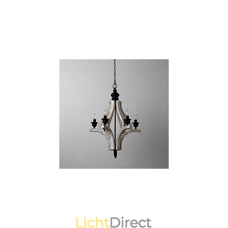 Vintage schilderij kenmerk mini stijl houten bamboe kroonluchter lamp de decoratieve hanglamp