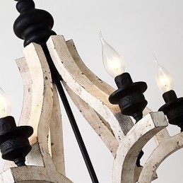 Vintage schilderij kenmerk mini stijl houten bamboe kroonluchter lamp de decoratieve hanglamp