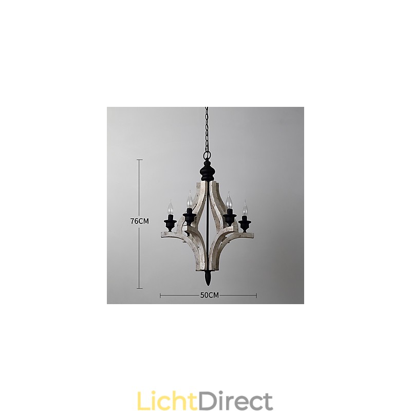 Vintage schilderij kenmerk mini stijl houten bamboe kroonluchter lamp de decoratieve hanglamp