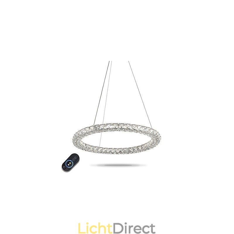 Moderne ringvormige kristallen hanglamp Kristallen kroonluchter Plafondlamp Binnenlampen Armaturen Dimbaar met afstandsbediening