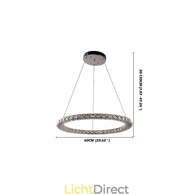 Moderne ringvormige kristallen hanglamp Kristallen kroonluchter Plafondlamp Binnenlampen Armaturen Dimbaar met afstandsbediening