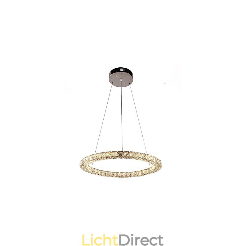 Moderne ringvormige kristallen hanglamp Kristallen kroonluchter Plafondlamp Binnenlampen Armaturen Dimbaar met afstandsbediening