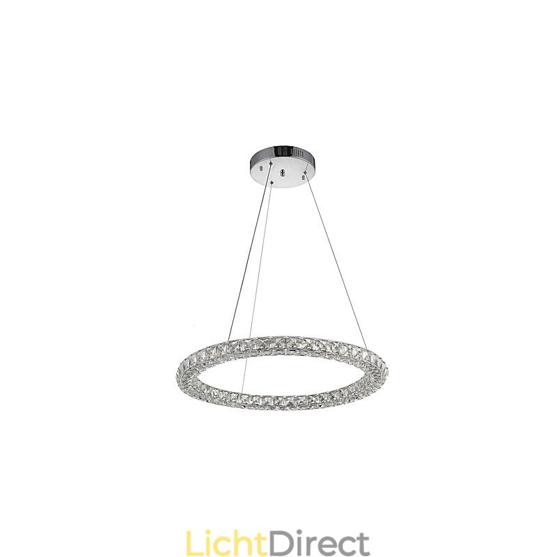 Moderne ringvormige kristallen hanglamp Kristallen kroonluchter Plafondlamp Binnenlampen Armaturen Dimbaar met afstandsbediening