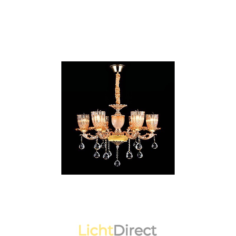 Moderne, eigentijdse, traditionele, klassieke zinklegering met kristallen mini-stijl hanglamp van metaal