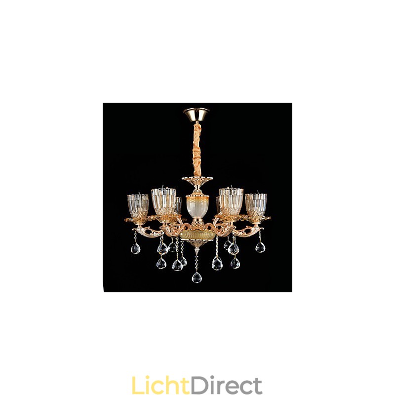 Moderne, eigentijdse, traditionele, klassieke zinklegering met kristallen mini-stijl hanglamp van metaal