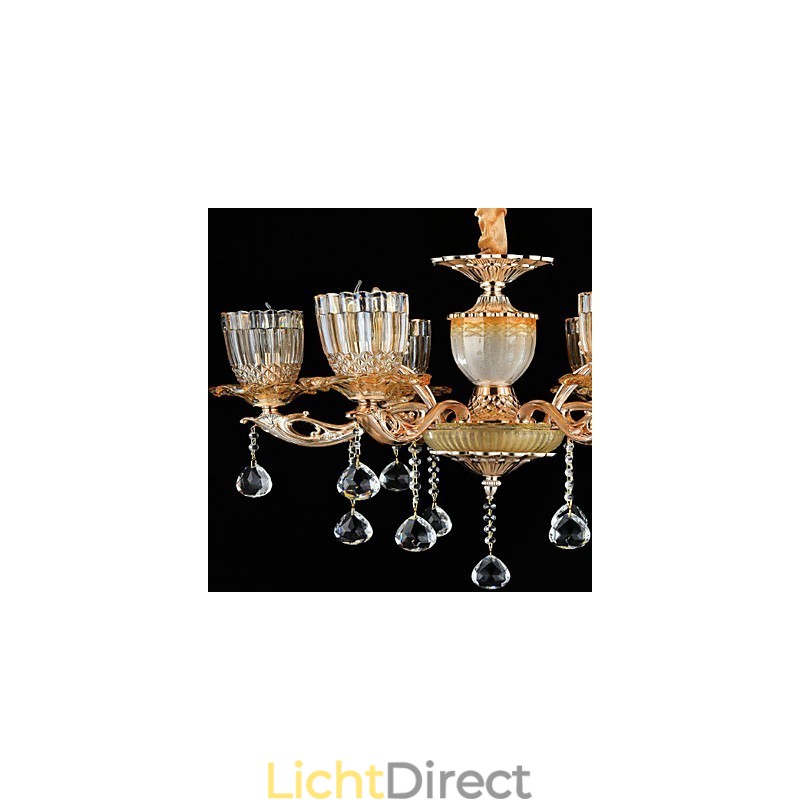 Moderne, eigentijdse, traditionele, klassieke zinklegering met kristallen mini-stijl hanglamp van metaal