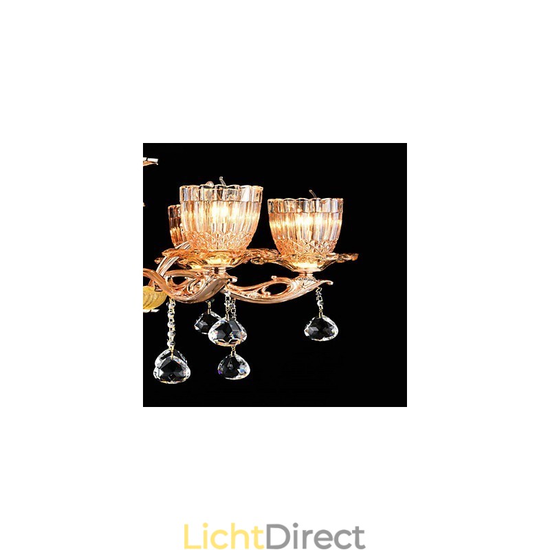 Moderne, eigentijdse, traditionele, klassieke zinklegering met kristallen mini-stijl hanglamp van metaal