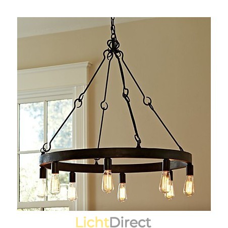 Retro stijl ijzeren hanglamp met 8 lampen Retro stijl ijzeren hanglamp met 8 lampen