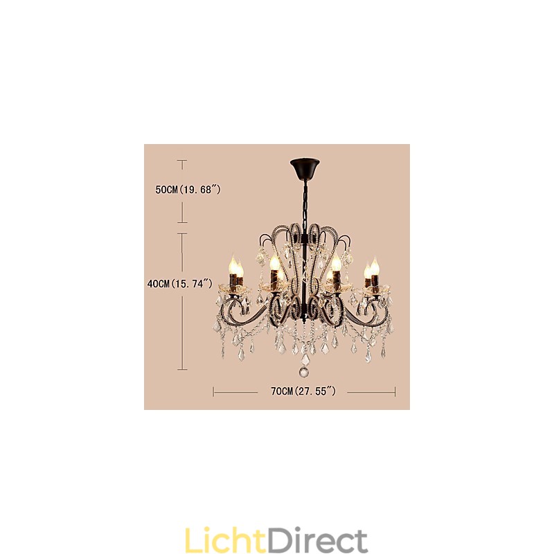 8 lampen kristallen kroonluchter moderne eigentijdse traditionele klassieke rustieke lodge vintage retro