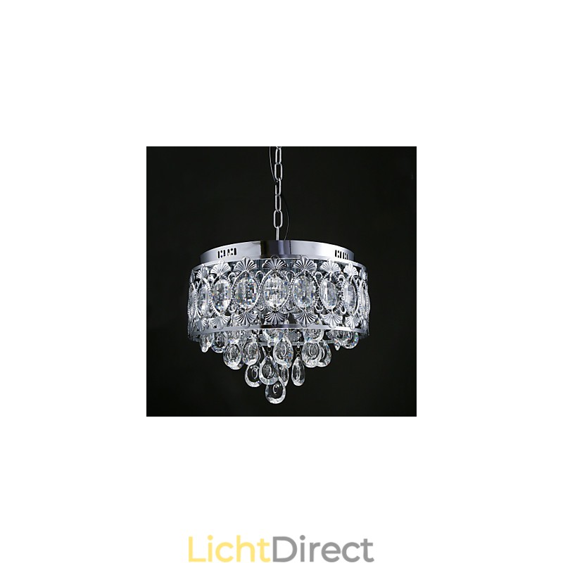 Elegante moderne transparante kristallen kroonluchter met 4 lampen