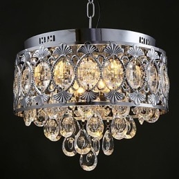Elegante moderne transparante kristallen kroonluchter met 4 lampen