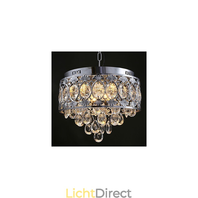 Elegante moderne transparante kristallen kroonluchter met 4 lampen