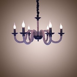 Loft Industrieel Wind Vintage IJzeren Lampen Winkels Kroonluchter Touw Kroonluchter Verlichting