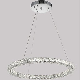 Moderne ringvormige kristallen hanglamp Moderne kristallen kroonluchter Plafondlamp Binnenlamp Armaturen Dimbaar met afstandsbediening