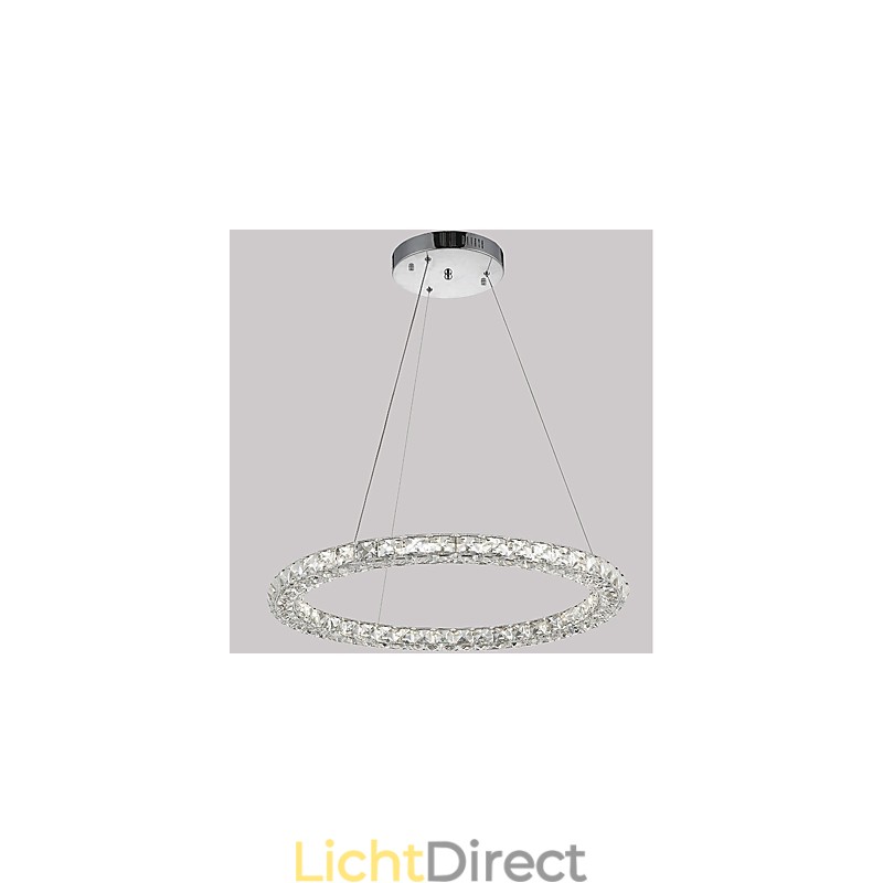 Moderne ringvormige kristallen hanglamp Moderne kristallen kroonluchter Plafondlamp Binnenlamp Armaturen Dimbaar met afstandsbediening
