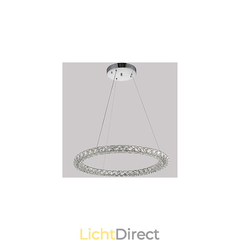 Moderne ringvormige kristallen hanglamp Moderne kristallen kroonluchter Plafondlamp Binnenlamp Armaturen Dimbaar met afstandsbediening