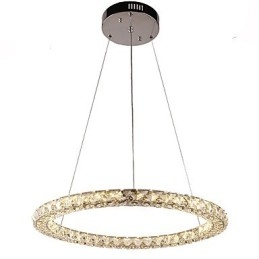 Moderne ringvormige kristallen hanglamp Moderne kristallen kroonluchter Plafondlamp Binnenlamp Armaturen Dimbaar met afstandsbediening
